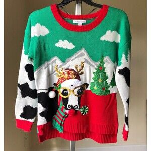 Ugly Christmas Sweater Celebrate Together Size M Knit Sweater pullover Crewneck